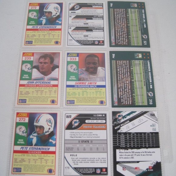 Lot Of 9 NFL Miami Dolphins Player Cards - Picture 2 of 12